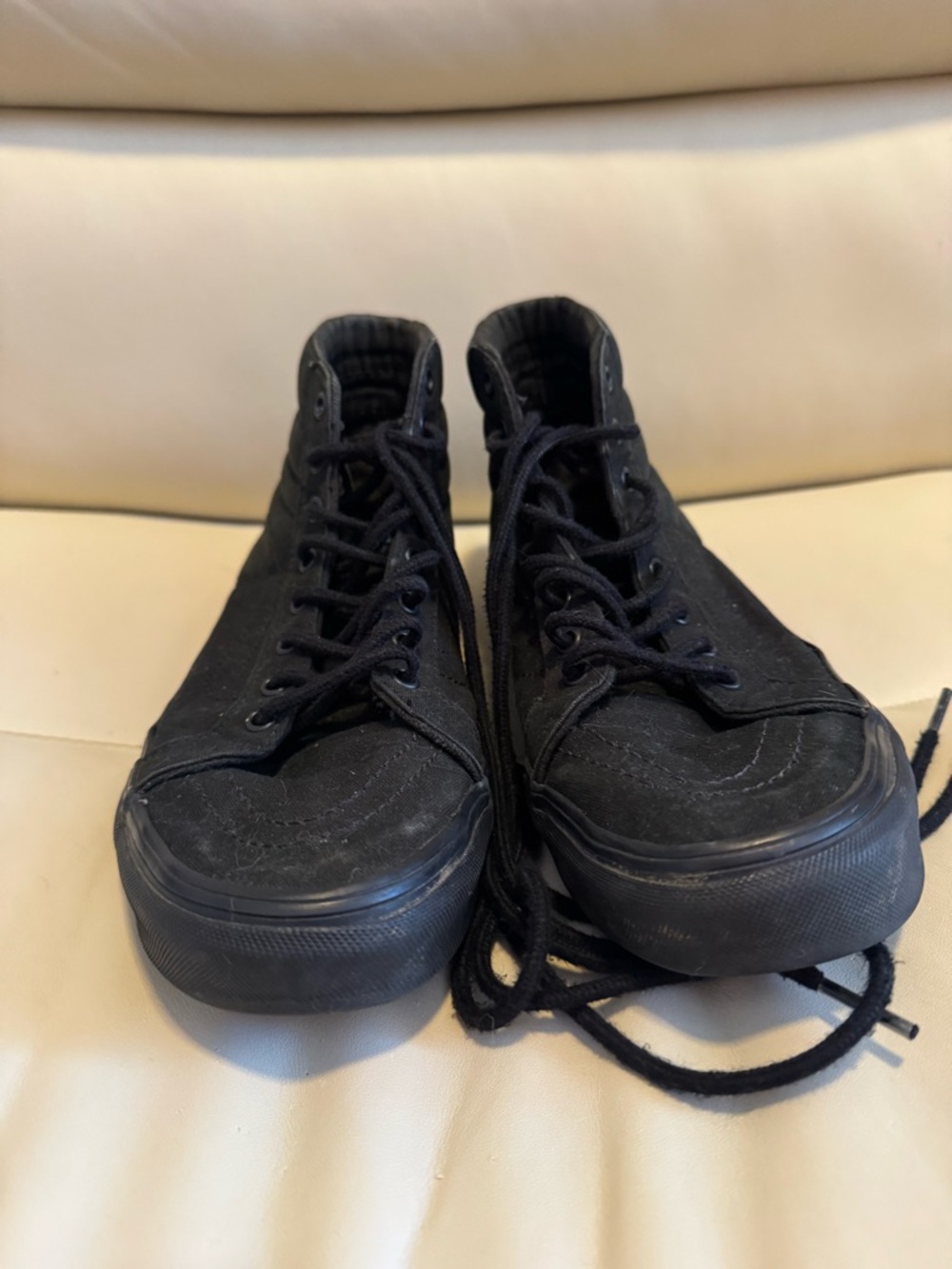 Black High-Top Vans Canvas Sneakers